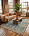 Sierra Collection Area Rug -  Shasta Rectangle Blue  lifestyle 50
