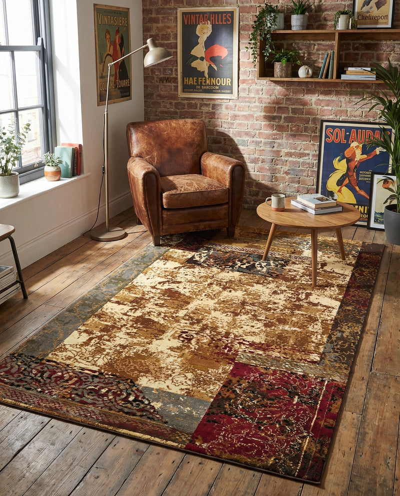 Bistro Lounge Collection Area Rug -  Latte Rectangle Beige  lifestyle 16