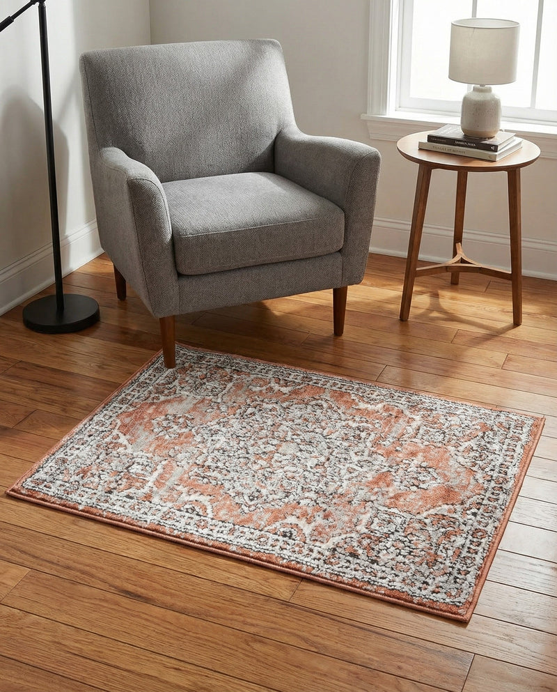 Mykonos Manor Collection Area Rug -  Tinos (Salmon Pink) Rectangle Salmon Pink  lifestyle 10