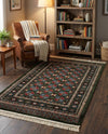 Samarkand Elegance Collection Area Rug -  Margilan (Dark Green) Rectangle Dark Green  lifestyle 13