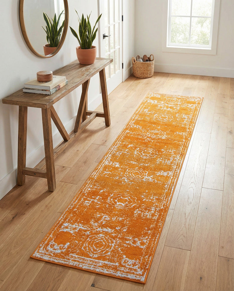 Dover Terrace Collection Area Rug -  Lagoon (Orange) Runner Orange  lifestyle 30