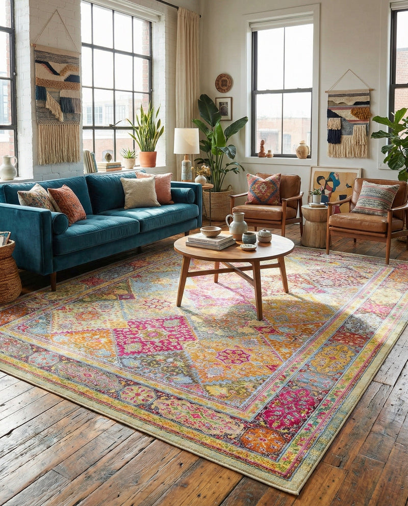 Caribbean Breeze Collection Area Rug -  Grenada Rectangle Multi  lifestyle 4