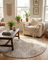 Riviera Elegance Collection Area Rug -  Monaco (Beige) Round Beige  lifestyle 51
