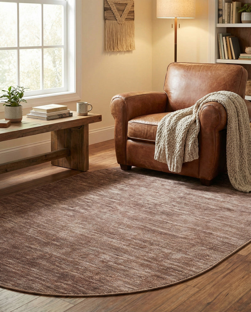 Sahara Essence Collection Area Rug - Oasis (Brown) Oval Brown  lifestyle 49