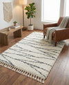 Tranquil Tides Shag Collection Area Rug -  Frost Rectangle White  lifestyle 34