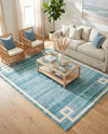Metro Heights Collection Area Rug -  Bronx Rectangle Turquoise  lifestyle 25