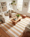 Tassel Trail Collection Area Rug - Pathway (Beige) Rectangle Beige  lifestyle 12