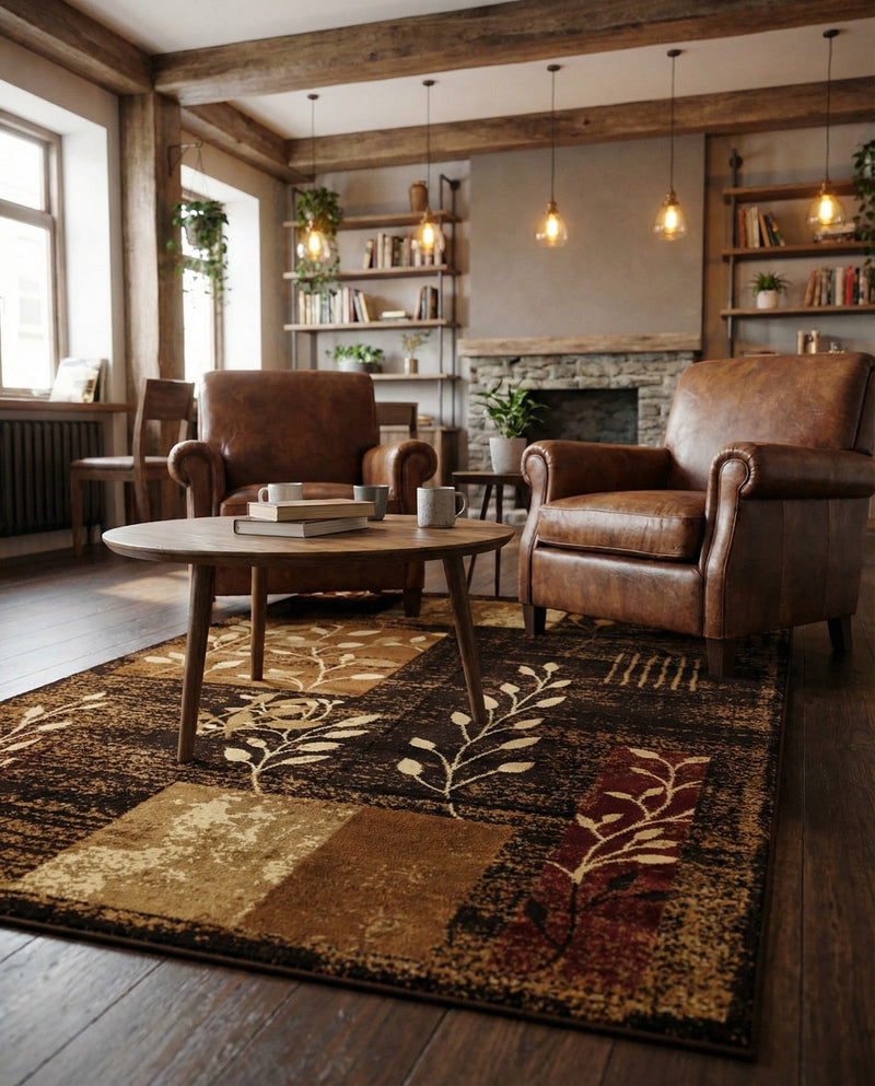 Bistro Lounge Collection Area Rug -  Affogato Rectangle Brown  lifestyle 10