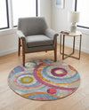 Urban Terrace Collection Area Rug -  Plaza Round Multi  lifestyle 78