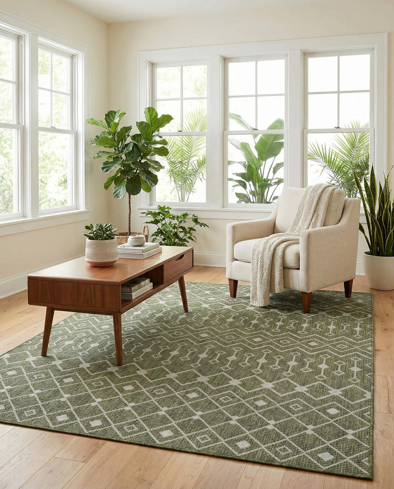 Savannah Pergola Collection Area Rug -  Pergola (Green) Rectangle Green  lifestyle 25