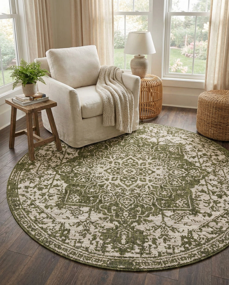 Urban Oasis Rugs Collection Area Rug -  Penthouse (Green) Round Green  lifestyle 38