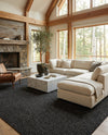 Trellis Wool Collection Area Rug - Cobbles Rectangle Black  lifestyle 24