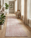 Brighton Stripes Collection Area Rug - Sussex (Pink) Runner Pink  lifestyle 61