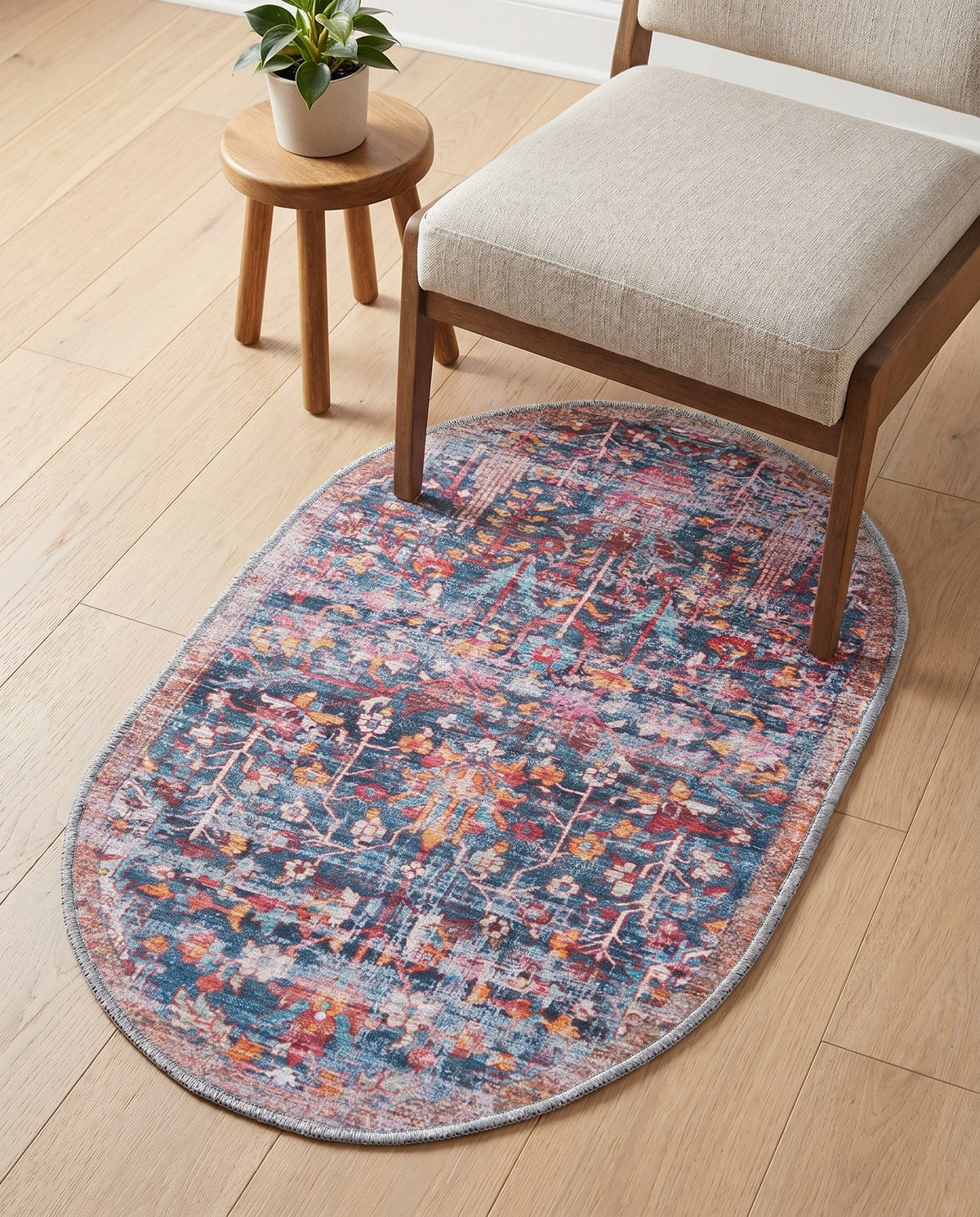 Zahara Oasis Collection Area Rug -  Nador Oval Navy Blue  lifestyle 88