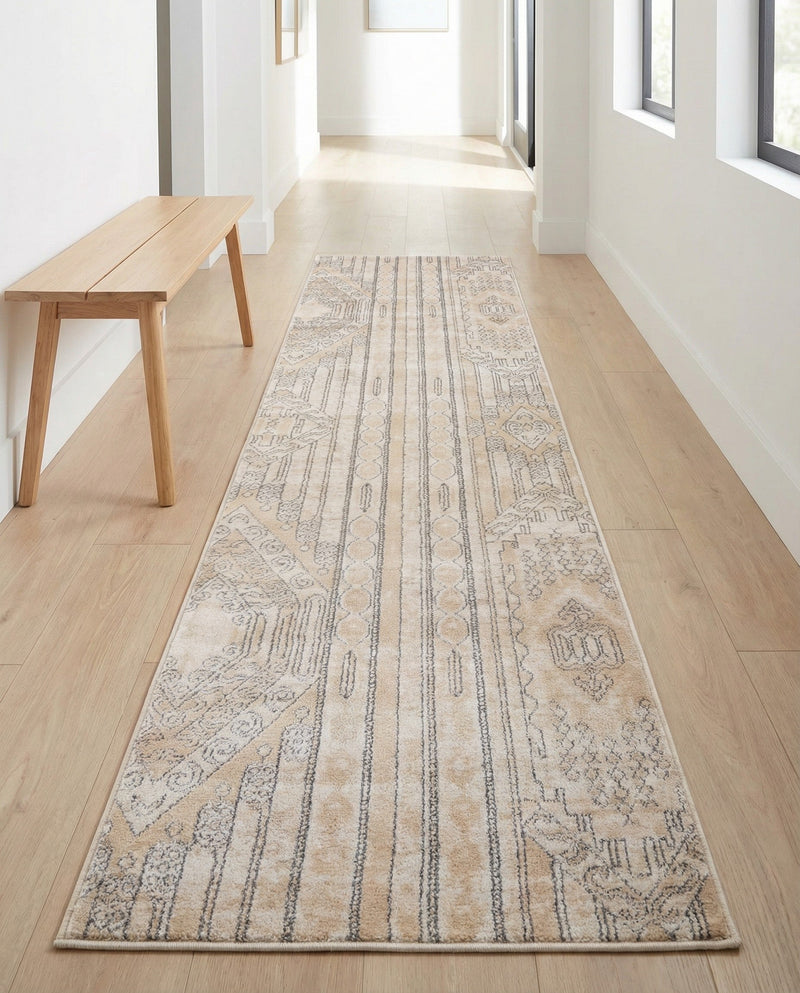 Cascade Range Collection Area Rug - Hood (Ivory) Runner Ivory  lifestyle 43