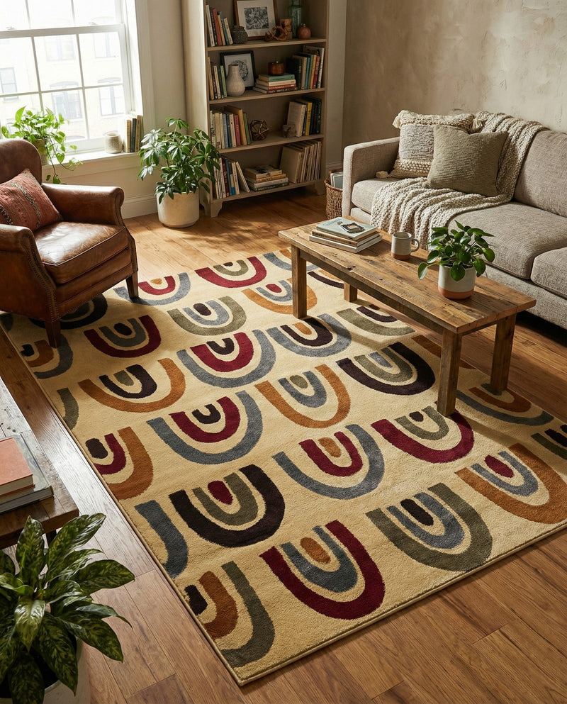 Bistro Lounge Collection Area Rug -  Breve Rectangle Cream  lifestyle 7