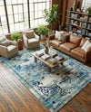 Chateau Elegance Collection Area Rug -  Riviera Rectangle Blue  lifestyle 26