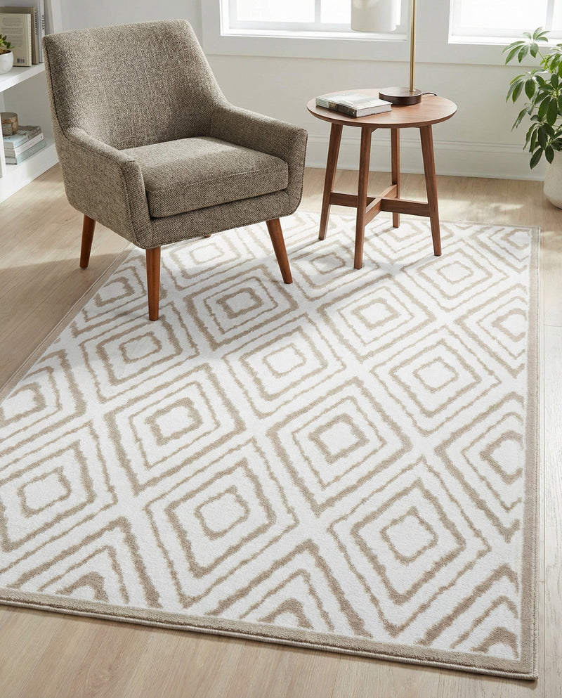 Sanctuary Retreat Collection Area Rug -  Oasis Rectangle Snow White  lifestyle 5