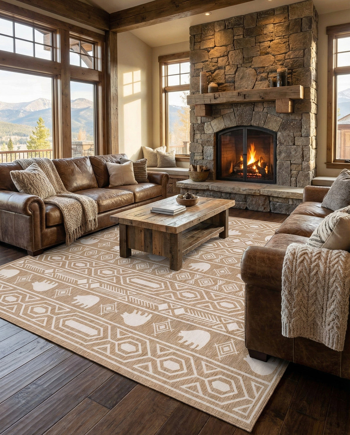 Mesa Oasis Rugs Collection Area Rug - Sundown Square Taupe  lifestyle 49