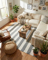 Tassel Trail Collection Area Rug - Pathway (Gray) Rectangle Gray  lifestyle 11