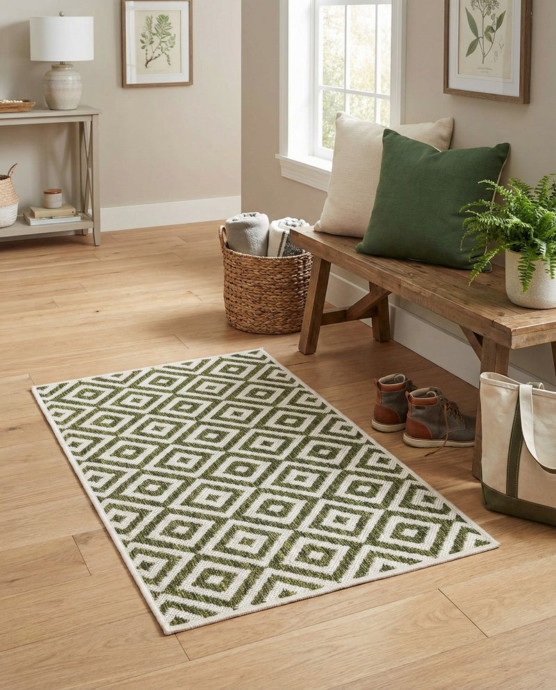 Urban Oasis Rugs Collection Area Rug -  Rooftop (Green) Rectangle Green  lifestyle 23