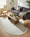 Mediterranean Lattice Collection Area Rug - Santorini (Ivory and Gray) Oval Ivory and Gray  lifestyle 38
