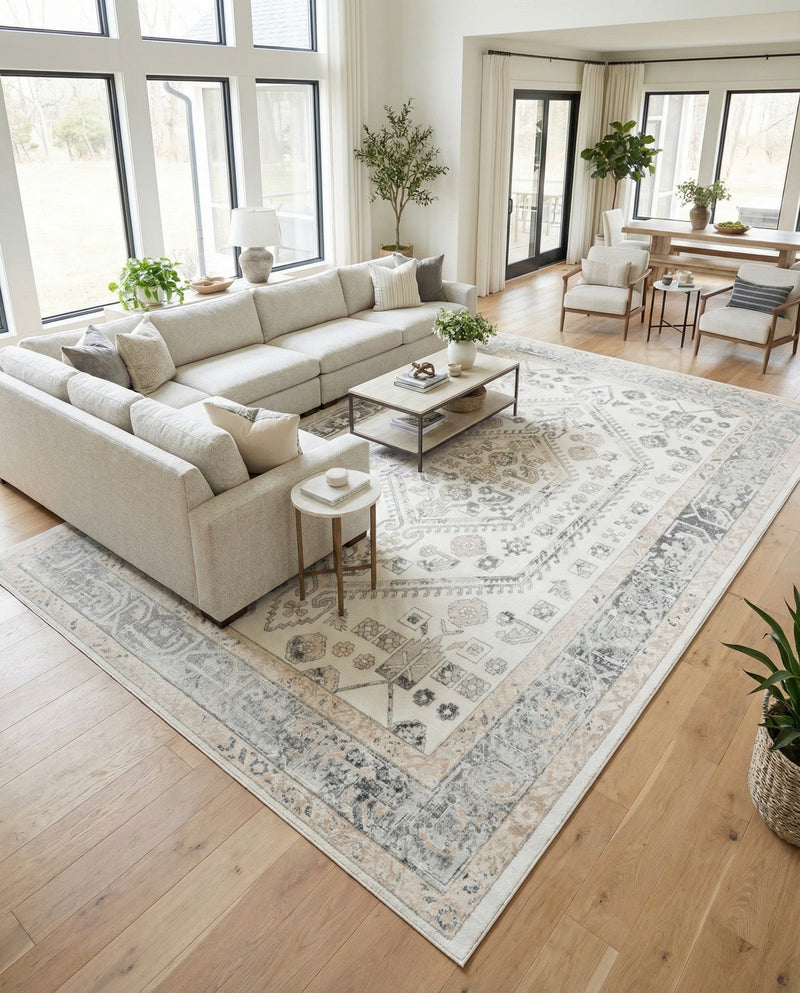 Adriana Terrace Collection Area Rug - Capri (Ivory) Rectangle Ivory  lifestyle 9