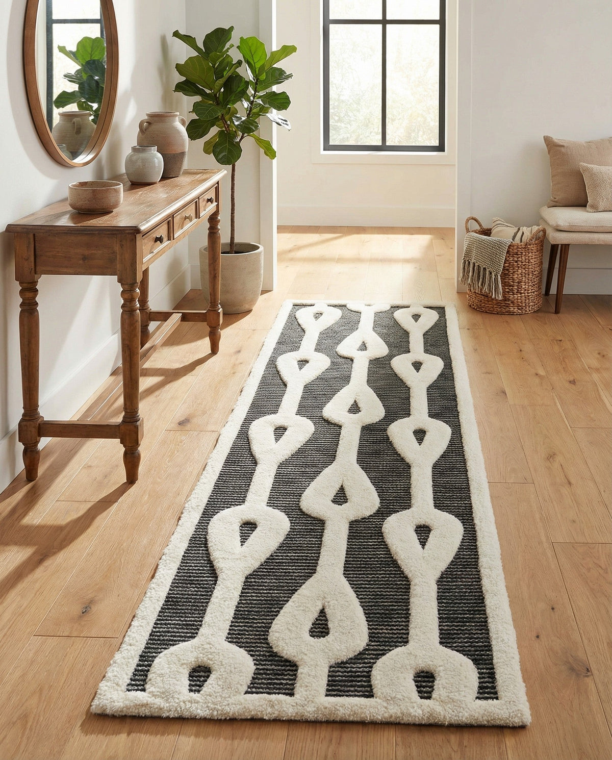 Monochrome Collection Area Rug -  Marble Runner Gray  lifestyle 94