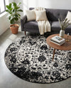 Cascade Range Collection Area Rug -  Shasta (Black and White) Round Black and White  lifestyle 43