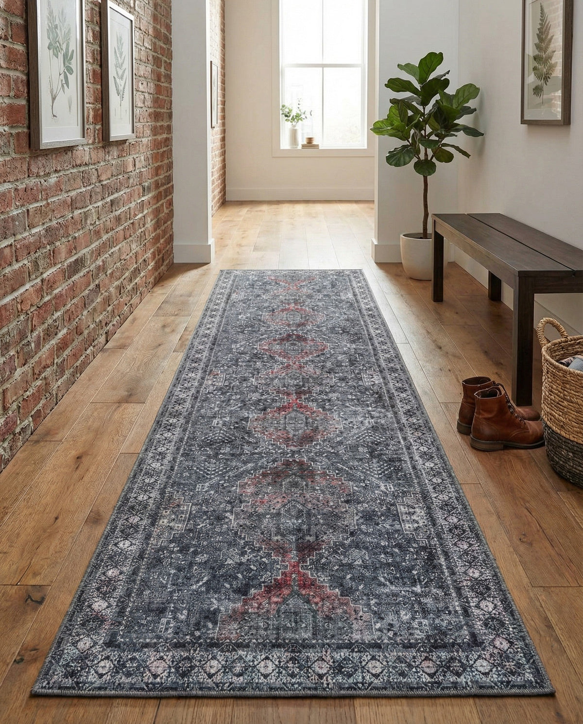 Heritage Elegance Collection Area Rug -  Uffizi Runner Gray  lifestyle 120