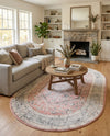 Adriana Terrace Collection Area Rug - Capri (Rose) Oval Rose  lifestyle 45
