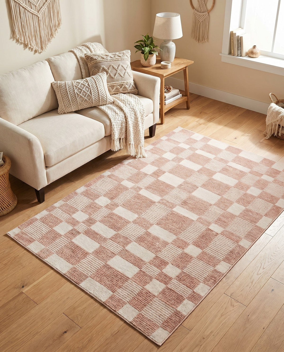 Haven Tapestry Collection Area Rug -  SereneCove Rectangle Barely Blush Pink  lifestyle 22