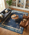 Bazaar Chic Collection Area Rug -  Ouarzazate Rectangle Navy Blue  lifestyle 14