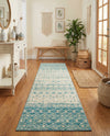 Mediterranean Lattice Collection Area Rug -  Casablanca (Ivory Blue) Runner Ivory Blue  lifestyle 39