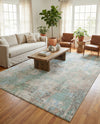 Lagoon Oasis Collection Area Rug -  Seagrass Rectangle Teal  lifestyle 21