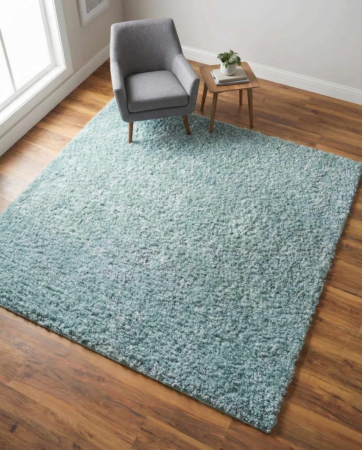 Alpine Plush Collection Area Rug -  Cortina (Aqua) Square Aqua  lifestyle 81