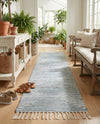 Thar Cotton Collection Area Rug - Jaisalmer (Light Gray) Runner Light Gray  lifestyle 45
