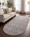 Hollywood Luxe Collection Area Rug - Sunset (Gray Silver) Oval Gray Silver  lifestyle 61