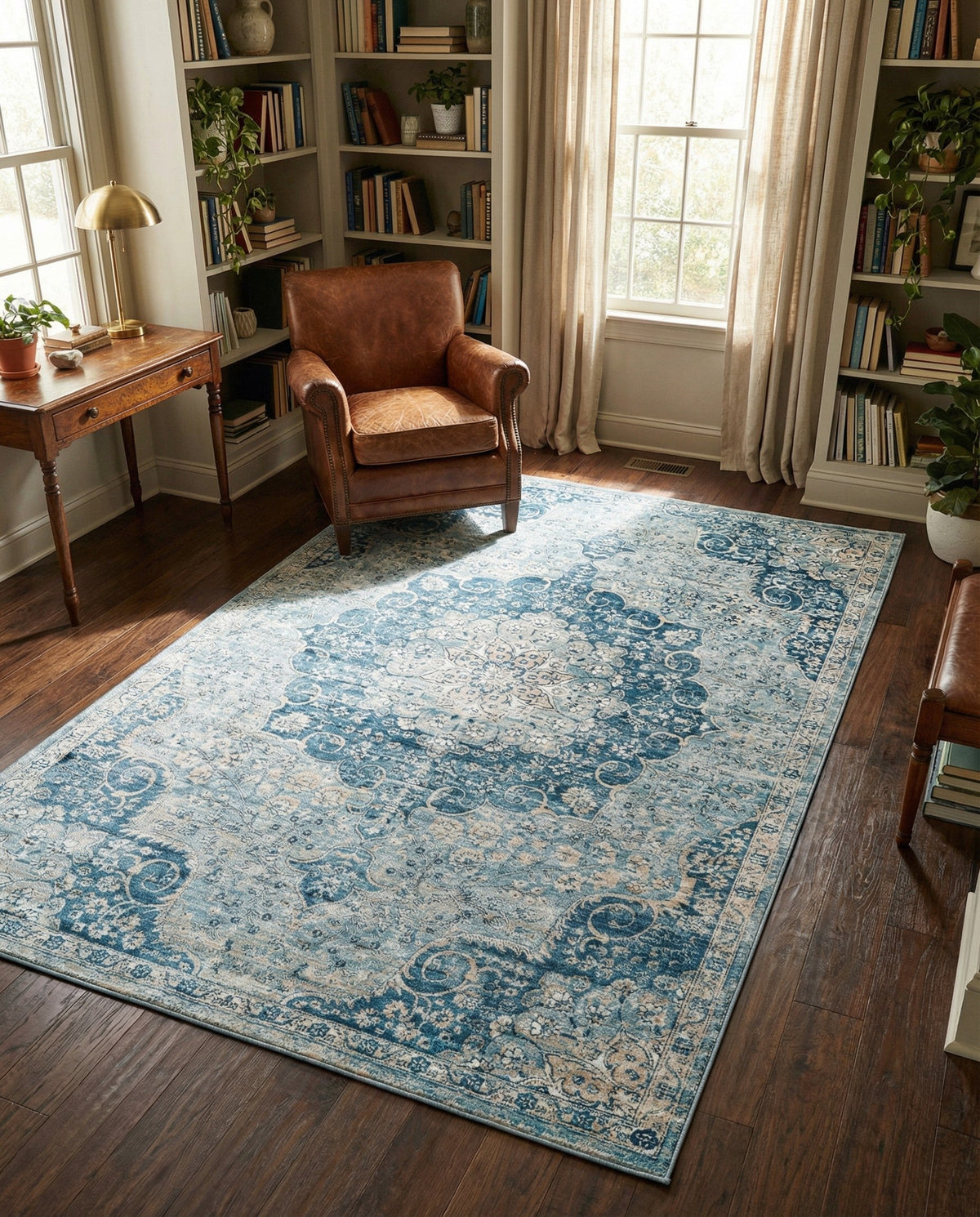 Coastal Haven Collection Area Rug - Seabreeze (Navy Blue) Rectangle Navy Blue  lifestyle 13