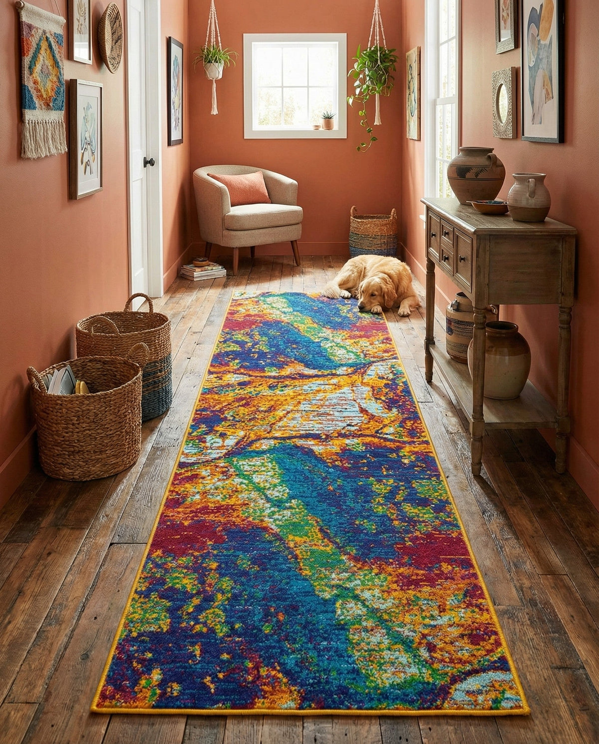 Caribbean Cove Collection Area Rug -  Bequia Runner Multi  lifestyle 87