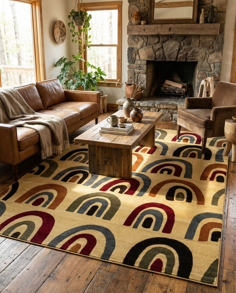 Bistro Lounge Collection Area Rug -  Breve Rectangle Cream  lifestyle 15