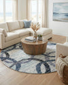 Santa Fe Trails Collection Area Rug -  Taos Round Ivory  lifestyle 32