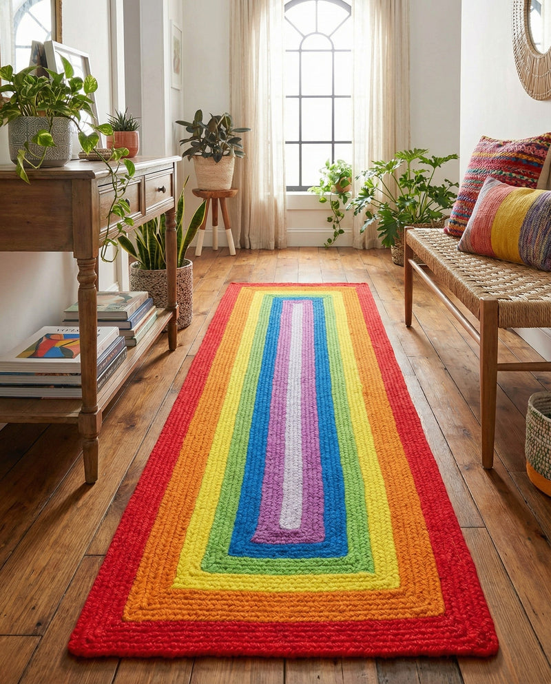Sunset Isle Wool Braids Collection Area Rug - Paradise Runner Multi  lifestyle 47