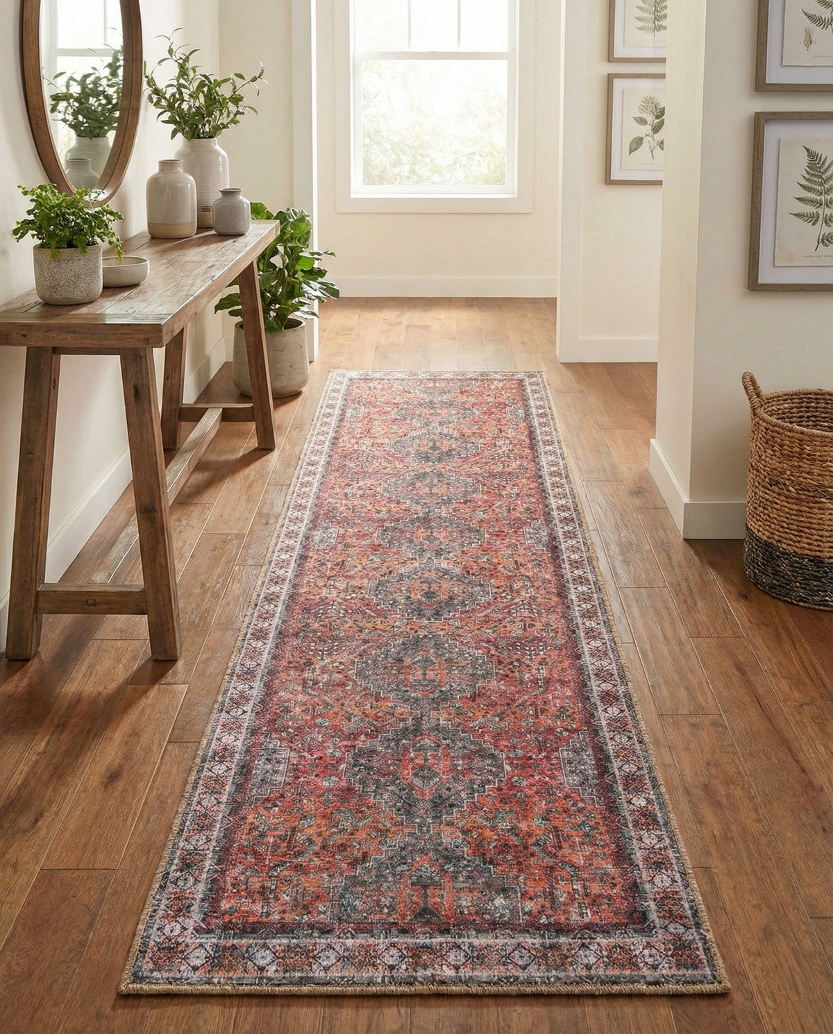 Heritage Elegance Collection Area Rug -  Uffizi Runner Rust Red  lifestyle 63