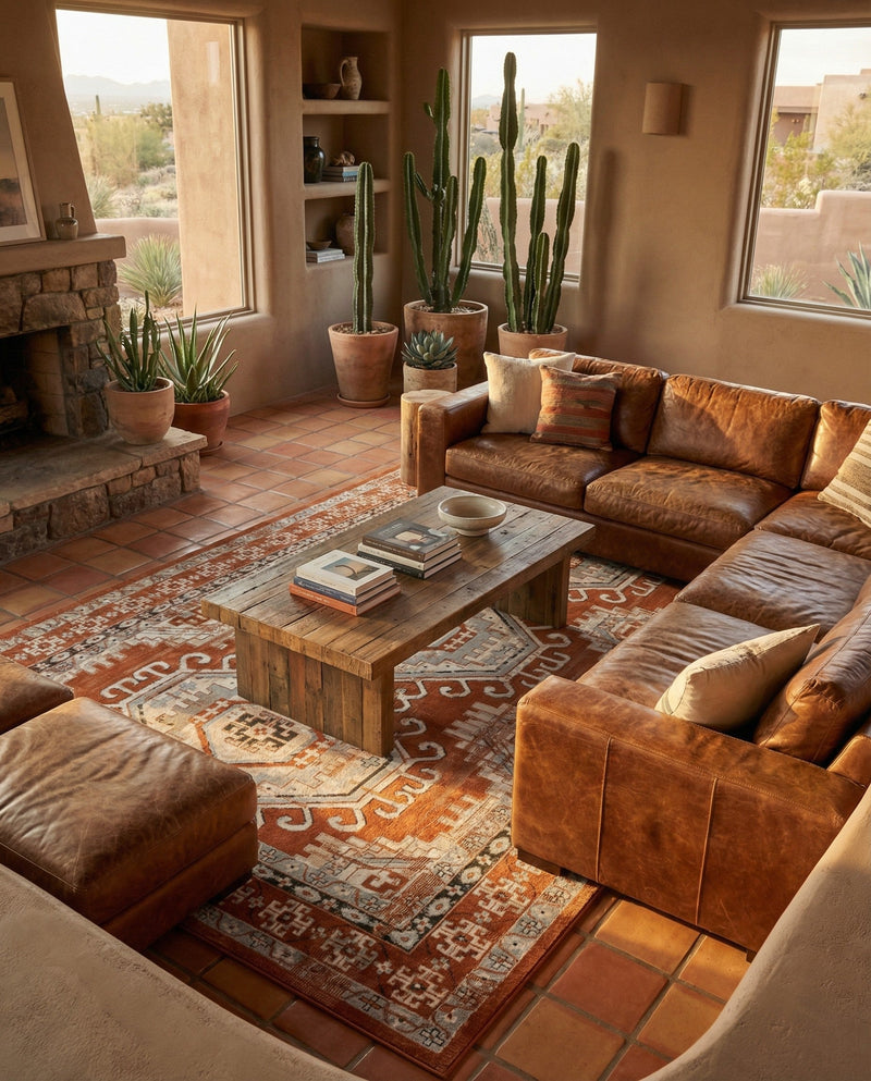 Savannah Elegance Collection Area Rug -  Tybee (Terracotta) Rectangle Terracotta  lifestyle 11