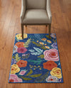 Meadow Breeze Collection Area Rug -  Petal Rectangle Blue  lifestyle 52