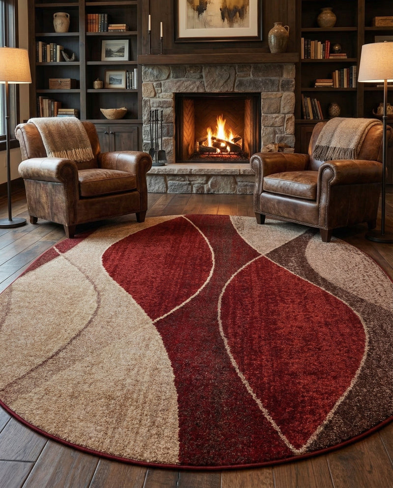 Autumn Meadow Collection Area Rug -  Emberglow Oval Multi  lifestyle 81