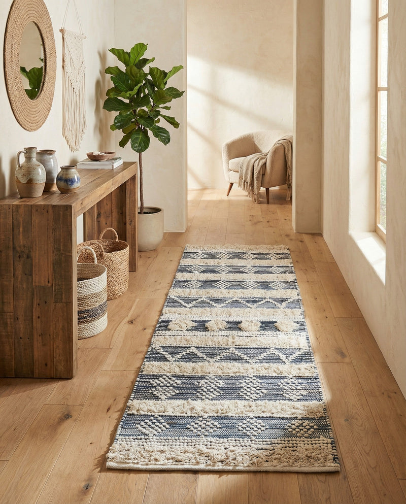 Cotton Punjab Passage Collection Area Rug - Amritsar Runner Ivory  lifestyle 27