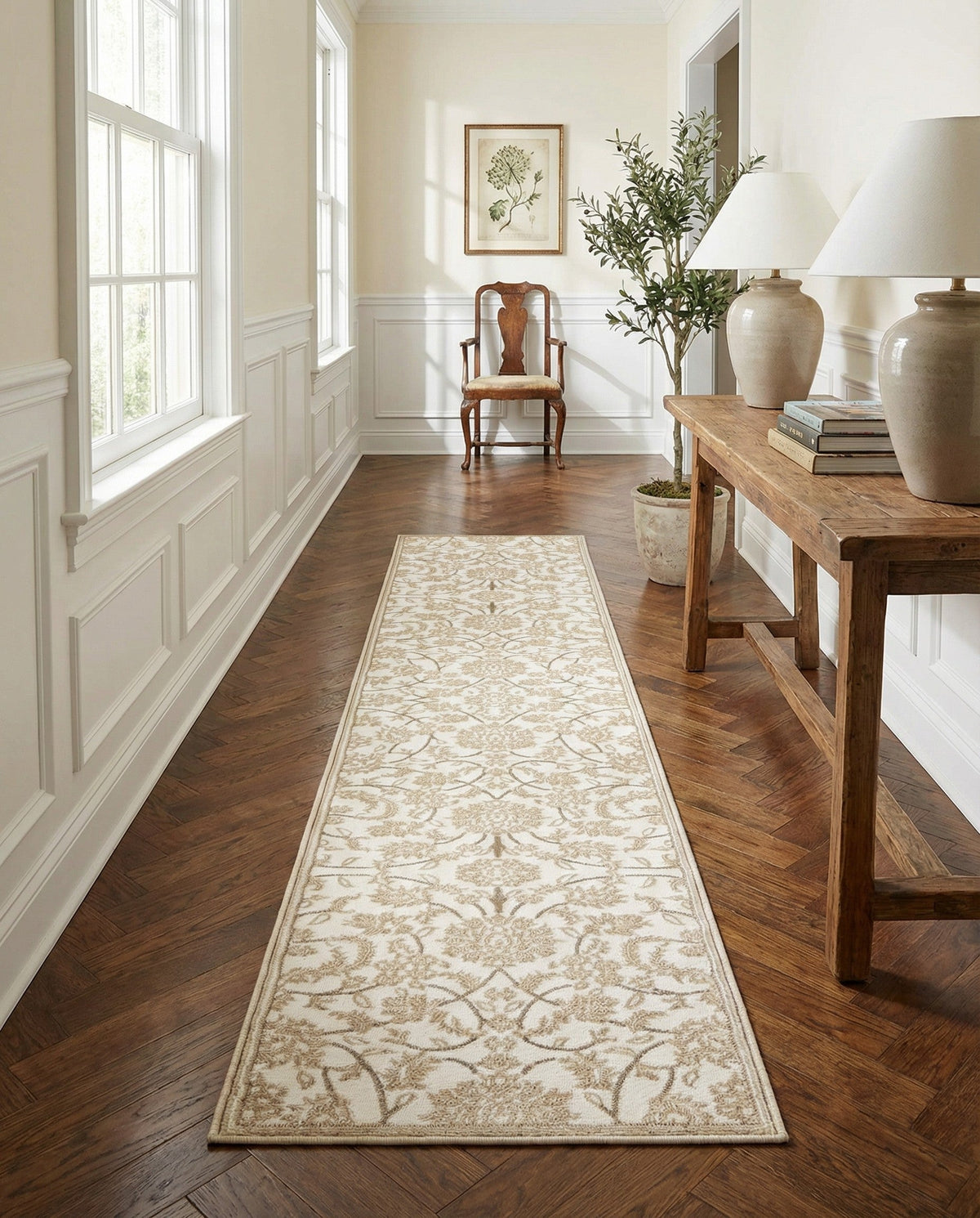 Andes Summit Collection Area Rug -  Chimborazo Runner Snow White  lifestyle 110