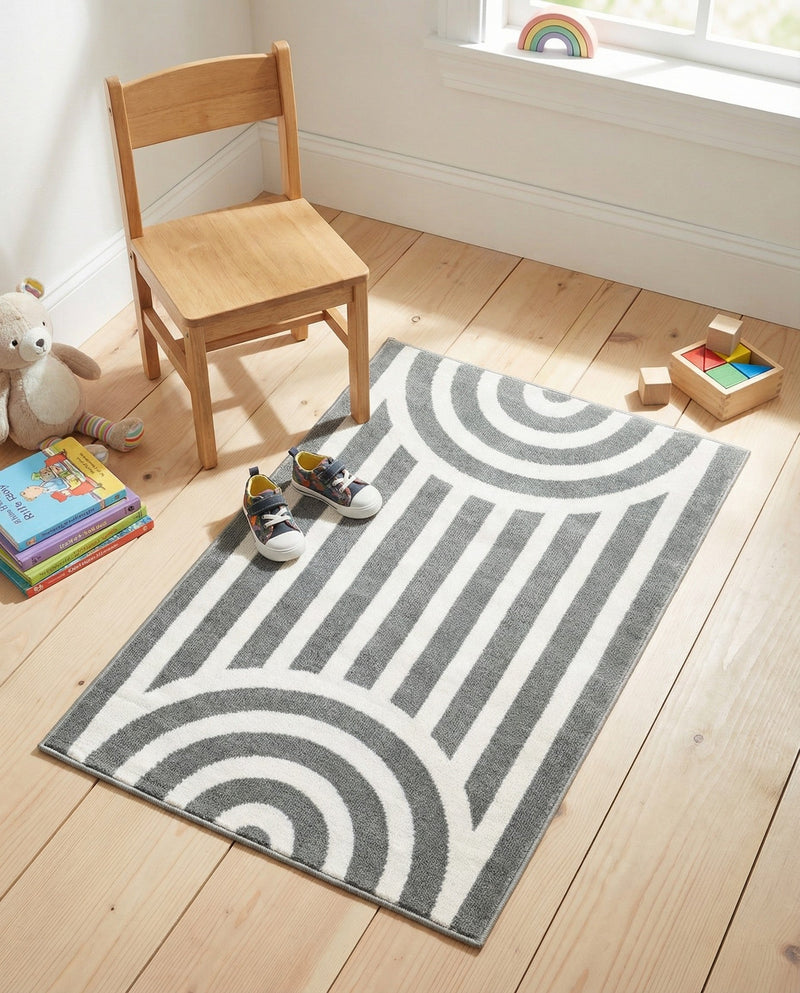 Wonder Tykes Collection Area Rug -  Joydale Rectangle Silver Gray  lifestyle 36